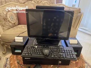  3 نقطة بيع شاشتين مع كاش وطابعتين