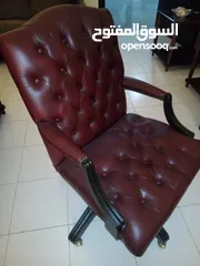  2 Italian Leather Office Chairs For Sale