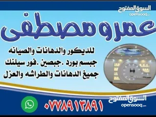  14 عمرو المصري للدهانات والطراشه والديكورات والعزل والصيانه العامه والعزل با احدث المواد