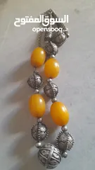  3 antiqe amber silver