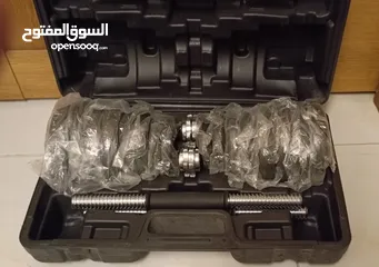  1 دمبلز 30 kg  بحقيبة  شبه جديدة