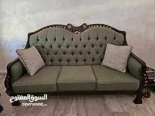  1 كنب سباع مقاعد مع مرايه انتريه جديد (استعمال خفيف جدا لا يذكر)