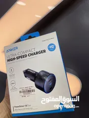  1 عظمة سيارة أنكر  مكفولة 18 شهر.   USB-C  مدخلين 30W+18W Anker power drive