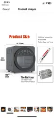  7 Air Fryer Oven,14.5L Large Toaster Oven with Touch Screen LED Digital, 16 Program