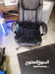  3 مكتب استقبال لون اسود فورمايكا مع كرسي مدير للبيع