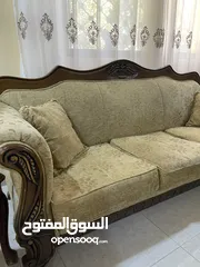  1 طقم كنبابات خشب ثقيل