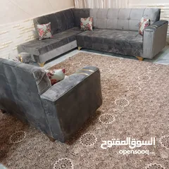  2 طقم كنب كورنر 9مقاعد خشب سويد كامل