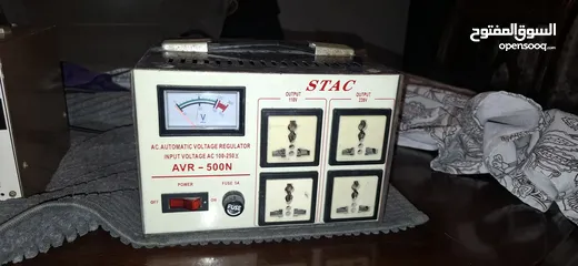  5 محولات كهرباء من 220V الى 110V و بالعكس   و منظم و محول كهرباء نوع STAC 500W