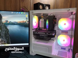  5 كمبيوتر العاب كامل مع شاشه  استخدام شهرين بي سي قيمنق مواصفات  كيبورد / ماوس / سماعه