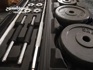  3 معدات رفع اثقال 50 كيلو نضيفه جدا