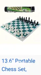  6 Portable Tournament Chess Mat & Pieces