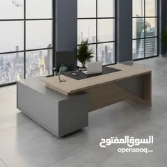  22 مكتب مدير مع جانبية وادراج مع طاولة وسط هدية  متوفر بعدة الوان حسب الطلب