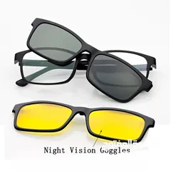  8 نظارات 1x3 ماجيك فيجن ليلي و نهاري و شفاف تصميم رياضي نظاره نظارة المغناطيس
