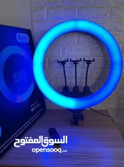  7 رينغ لايت مضيئ RGB ووضعيات ألوان مختلفة Ring Light RGB 56CM