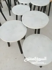  8 طربيزات سيرفس وسط   قطر الدائرة 35سم ارتفاع الطربيزات 40/45/50