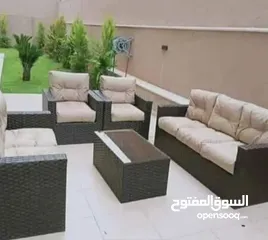  11 اختيارك الصح  طقم راتان 5 مقاعد 125د + طاولة وسط .. شامل التوصيل داخل عمان  يتوفر اطقم راتان سباعي