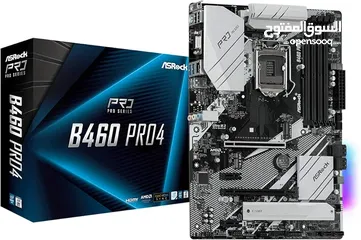  1 asrock b460 pro4 motherboard +  i5-10400f مستعمل بحالة الوكالة