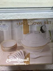  2 15 pcs porcelain bowl set -  طقم صحون بورسلين متكون من 15 قطعة