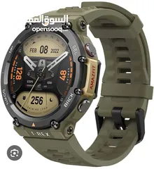  2 لون اخضر بحاله ممتازه amazfit trex 2