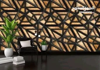  7 ورق الحائــــــــــــط ال 3D القطعـــــــــه الواحــــــــده بدون فواصل تصميمات مختلفة مع إمكانية ا