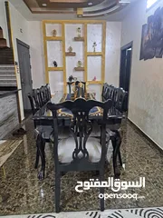  1 طاولة سفرة 8 كراسي خشب زان