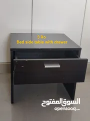  1 study table,bed side table with drawer, standing wooden frame mirror,coffee table, rotating chair