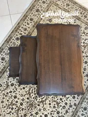 3 Set of 3 wood side tables طاولات جنب