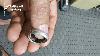  2 خاتم فضه اراني مقاس 23 22 حجر عقيق