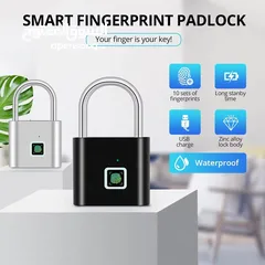  8 قفل حماية (keyless smart) يفتح القفل عن طريق بصمة الاصبع جودة مميزة و حماية قوية