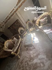  4 طقم كنب غرفة ضيوف مع طاولة سفرة مصري