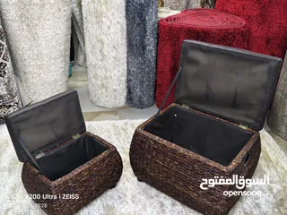  2 صناديق قش مع مقعد