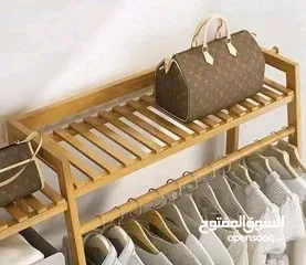  2 منظم الملابس الخشبي  تعليق ورفوف