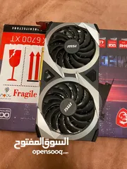  1 كرت rx 6700xt msi oc نظيف مع كرتونه