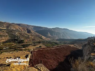  1 مزرعة مميزة في   البحاث و وادي الشتاء السياحي على اعلى قمة و مخدومة بالكامل ومروية من نبع البحاث