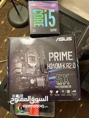  6 قطع كمبيوتر   CPU Core i5 9th Gen + Motherboard ASUS + HyperX Fury 8GB RGB x2