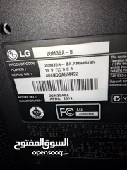 25 شاشة كمبيوترLG20انش مونيتورLEDمع نحولها الأصلي مدخلVGAبحاله ممتازه عالفحص شغاله100%