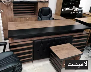 26 مكتب مدير مميز قياس مترين مع الادراج والجانبية وطاولة قهوة توصيل مجاني داخل عمان