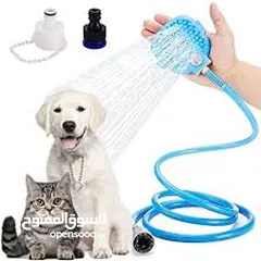  1 خرطوم وفرشاة ادوات تنظيف الحيوانات الكلاب و القطط   بشكل سريع