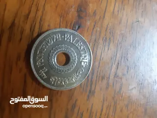  5 عمله من النحاس والنيكل فلسطينيه نادرة 1927