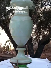  5 للبيع :  فازه مرمر ( تابل لامب ) انتيك , تحفه  اخضر شفاف ( مضئ) نادره جدا جدا جدا