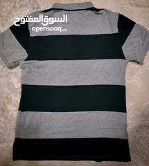  5 Polo Shirt - Slim Fit XL (Black & Grey Stripes)