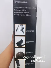  7 ترايبود ثلاثي موديل (TR_553) حامل للكاميرا والموبايل  للتصوير الفيديو والفوتوغرافي جديد وبالكرتونه.