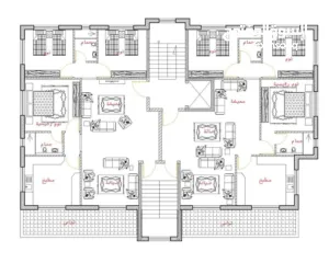  4 شقق للبيع الجبل الشمالي شارع عماد الدين