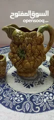  3 طقم ابريق و6 كاسات فخار انتيك