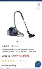  2 Philips 2000W PowerPro Active Vacuum Cleaner For Sale