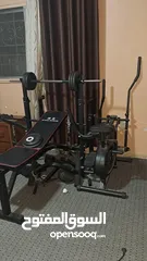  2 للبيع أجهزة رياضه استخدام مرات معدوده هوم جيم 5مراحل بنش وبار واوزان وبسكليت بسعر حرق