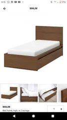 1 سرير فردي قياس (طول 200×عرض 90 cm ) بحالة كرتون، 