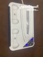  3 قاعده تبريد ps5 مع اضويه على داير المبرد اخضر احمر ازوق