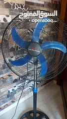  6 مروحة ماركة TEFAL AIR PRO POWER بحالة الوكالة  60 واط 3 سرعات 5 شفرات لون اسود وازرق