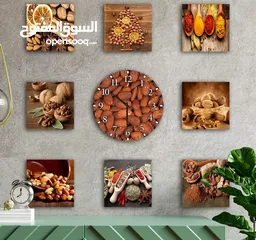  5 ديكور روعه لوحات خشب مع ساعه حائط